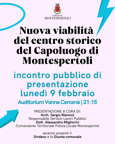 Incontro pubblico lunedì 9 febbraio